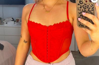 Primark Women's Red Corset size XS cup UK34A EU75A Free post