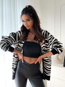 Zebra zipped sweatshirt