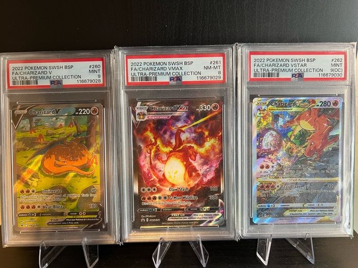 Charizard PSA Graded Pokemon Cards - Sequential Set