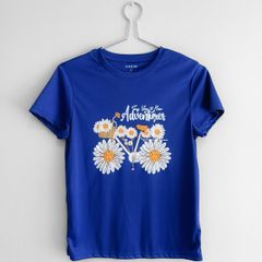 Pre Owned Electric Blue "New Adventures" Daisy Graphic Tee