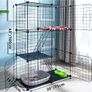 3 Tier Pet Playpen DIY Small Animal Cage Guinea Pig Rabbits Hamster Bunny Puppy Cat Metal Exercise Fence Enclosure Run Cage Metal with 3 Doors 2 Ladders 24 Panels Black 109 x 75 x 39 cm Image 5
