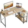 L Shaped Desk Small Corner Desk with Shelves 120CM Reversible Computer Desk Writing Table with Bookshelf for Home Office Small Space (FREE POSTAGE) Image 2