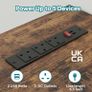 132.5CM L-Shaped Desk with 3 Power Outlets & 2 USB Ports, LED Strip Lights Image 7