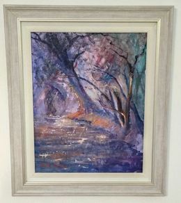 Adam Kos Oil Painting of Woodland Stream