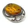 Art Nouveau silver brooch with Amber Image 3