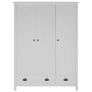 3-Door Wardrobe Hill Range White 127x50x170 cm Solid Pine Wood Image 5