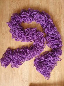 New - A Really Unusual Purple Knitted Scarf - See Pics