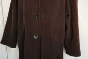 Beautiful Wool Long Brown Coat from Classic size 20