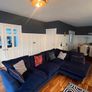 Large DFS Navy Velvet Corner / Chaise Sofa Image 2
