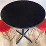 Round Bar Table & 2 Wooden Bar Stools, Excellent Condition Image 3