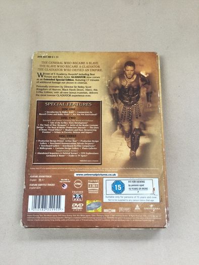 Gladiator Extended Special Edition 3 disc set rare bonus drama war action ridley scott