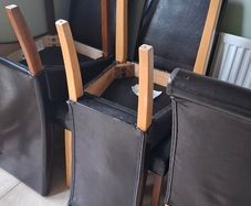 5 brown leather kitchen chairs