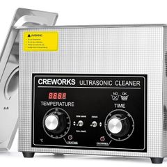 CREWORKS Ultrasonic Cleaner 6.5L with Mechanical Timer&Heater,300W Heating Power Commercial Sonic Cleaner, Ultrasonic Cavitation Machine for Jewelry Glasses Watch Dentures Small Parts