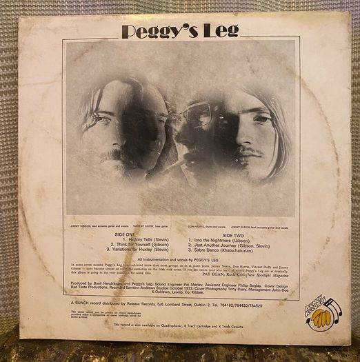 Peggy's Leg  Grinilla Original  12' Vinyl 1973 with lyric sheet