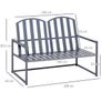 2-Seater Steel Garden Bench Image 3