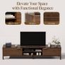 Wooden TV Stand Cabinet - 180cm Long TV Unit With Storage And Adjustable Shelves, Television Console Table for TVs up to 80 inch, Media Entertainment Center For Living Room Bedroom, Walnut Image 5