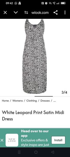 NEW LOOK, White Leopard Print dress, Size 10