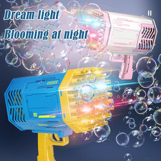 69Hole Bubble Gun Automatic Bubble Maker Luminous Kids Electric Bubble Machine