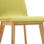 Dining Chairs 6 pcs Green Fabric and Solid Oak Wood Image 8