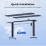 Electric Standing Desk, 160 x 60 cm Height Adjustable Sit Stand Desk with Splice Board and Memory Smart Pannel, Home Office Desks, Black Image 2