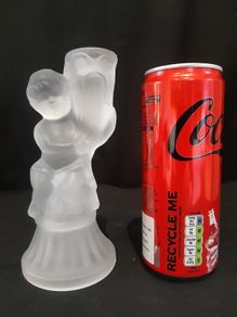 Frosted Glass Cherub Candlesticks