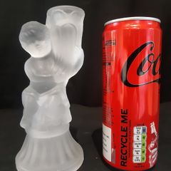 Frosted Glass Cherub Candlesticks