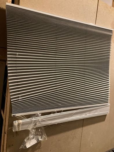 2 x grey Pleated blinds