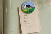 Hand painted wooden magnet