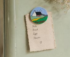 Hand painted wooden magnet