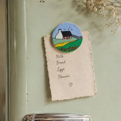 Hand painted wooden magnet