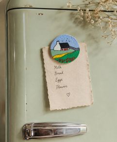Hand painted wooden magnet
