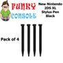 New Nintendo 2DS XL Stylus Touch Pens Sticks Black Pack of 4 Image 5