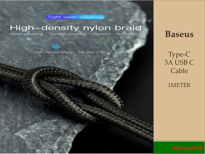 Baseus 3A Type-C USB-C cable Nylon Braided charging cable For Samsung Huawei
