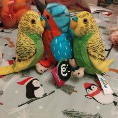 Bird Teddy's x 3, 2 budgies and a kingfisher