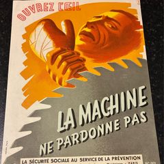 Original 1949 French Industrial Safety Poster