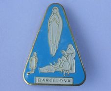 BARCELONA (Spain) - a large and vintage pilgrim's badge (1960s - 1970s)
