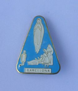BARCELONA (Spain) - a large and vintage pilgrim's badge (1960s - 1970s)