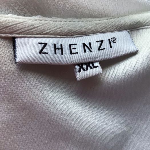 Ladies ZHENZI white floatie chiffon blouse top XXL 24/26 Includes postage
