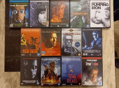 Arnold Schwarzenegger Dvd Collection Bundle Sci-fi Action Terminator Conan Predator Etc