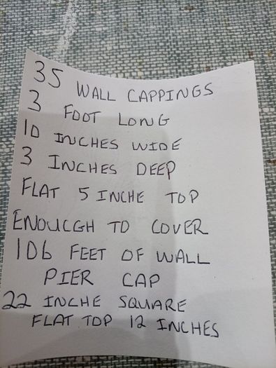 Concrete wall cappings