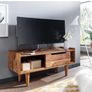 Solid Wood TV Stand  Modern Entertainment Unit & Media Cabinet Image 3