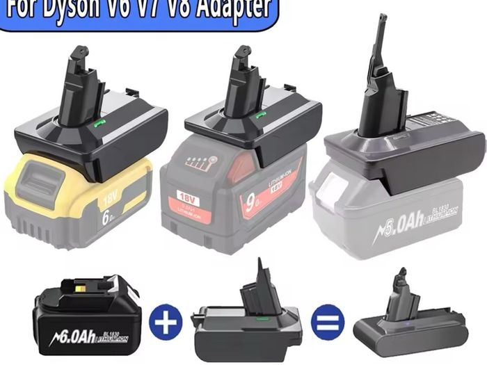 18V Lithium Battery Adapter for Dyson V6 V7 V8 Series To for Makita/Dewalt/Milwaukee Converter Vacuum Cleaner ToolDC58/SV11/SV10