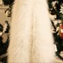 White Faux Fur Christmas Tree Skirt, Blanket 40" Image 5