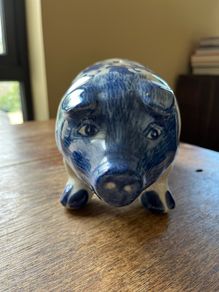 Sculptures Uk Large Handmade Porcelain Willow Pattern Blue & White