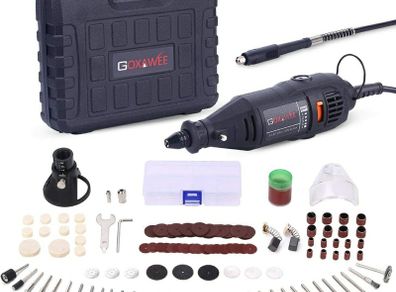 Rotary Tool Kit, 130W Multi-Functional Mini Grinder Set with 140 Accessories (Keyless Chuck & Flex Shaft) Varible Speed Multi Tool