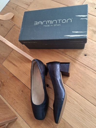Barminton Ocean Blue Metalic Leather Shoes (39)