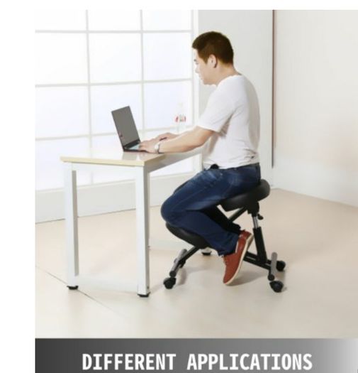 Ergonomic Kneeling Chair Adjustable Stool Beautify Hips Durable Black Mobile
