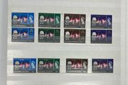Collection. Brown stock book with collection of stamps celebrating Winston Churchill. Most are mint never hinged (MNH)