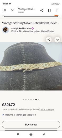 Vintage Chevron silver necklace