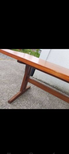 mid century teak sleigh base coffee table XXL